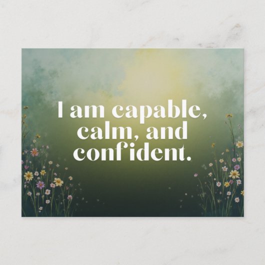Carte Postale Message d'affirmation des fleurs sauvages (Devant)