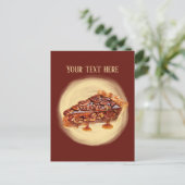 Carte Postale Message d'ajout de tarte peche (Debout devant)