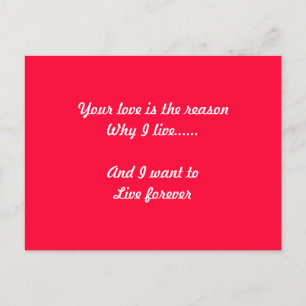 Carte postale Message d'amour