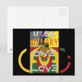 Carte Postale Message d'amour dans les couleurs de Rasta Imprime (Devant / Derrière)