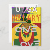 Carte Postale Message d'amour dans les couleurs de Rasta Imprime (Devant / Derrière)