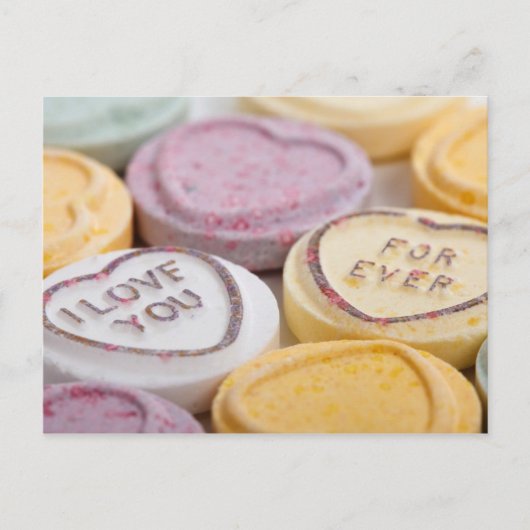 Carte Postale Message d'amour de bonbons (Devant)
