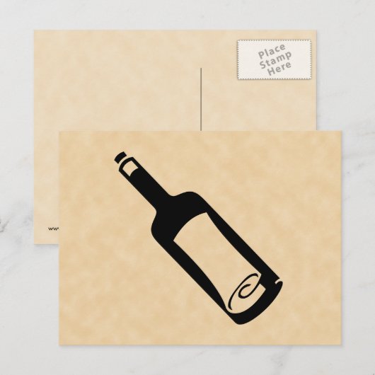 Carte Postale Message dans une bouteille. (Devant / Derrière)