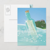 Carte Postale Message dans une bouteille (Devant / Derrière)