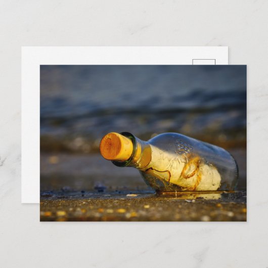 Carte Postale Message dans une bouteille (Devant / Derrière)