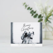 Carte Postale Message de bienvenue moderne, Joyeux Noël Photo de (Debout devant)