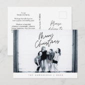 Carte Postale Message de bienvenue moderne, Joyeux Noël Photo de (Devant / Derrière)