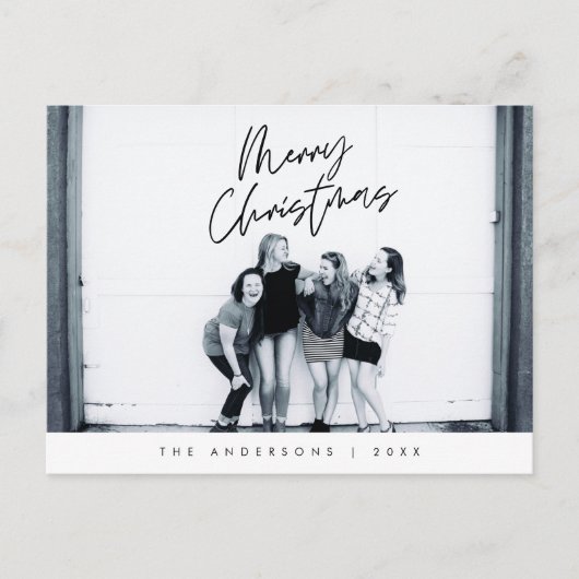 Carte Postale Message de bienvenue moderne, Joyeux Noël Photo de (Devant)