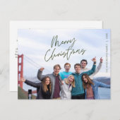 Carte Postale Message de bienvenue moderne, Joyeux Noël Photo de (Devant / Derrière)