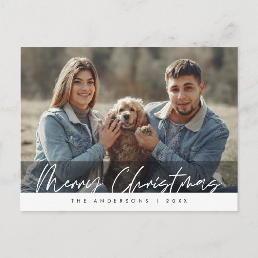 Carte Postale Message de bienvenue moderne, Joyeux Noël Photo de (Devant)