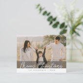 Carte Postale Message de bienvenue moderne, Joyeux Noël Photo de (Debout devant)