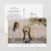 Carte Postale Message de bienvenue moderne, Joyeux Noël Photo de (Devant / Derrière)