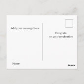 Carte Postale message de félicitations doux pour la remise des d (Dos)