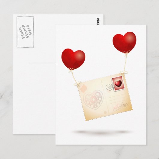 Carte Postale Message de l'amour (Devant / Derrière)