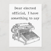 Carte Postale Message de machine à écrire ancienne aux élus (Devant)