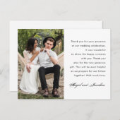 Carte Postale Message de Merci simple Mariage photo (Devant / Derrière)