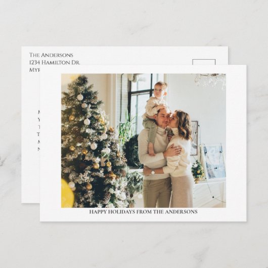 Carte postale Message de Noël simple (Devant / Derrière)