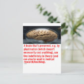 Carte Postale Message de préservation du cerveau (sphéroïde) (Debout devant)