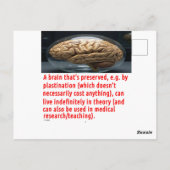 Carte Postale Message de préservation du cerveau (sphéroïde) (Dos)