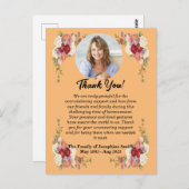 Carte Postale Message de remerciement pour condoléances après de (Devant / Derrière)