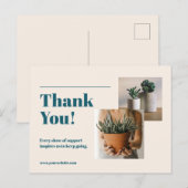 Carte Postale Message de remerciement pour entreprise de photogr (Devant / Derrière)