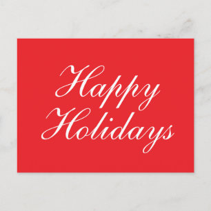 Carte Postale Message de vacances joyeuses élégant et rouge vif