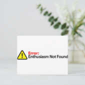 Carte Postale Message d'erreur - Enthousiasme introuvable (Debout devant)