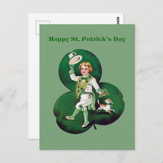 Carte Postale Message du cool Saint Patrick (Devant / Derrière)