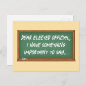 Carte Postale Message du tableau de bord aux responsables élus (Devant / Derrière)