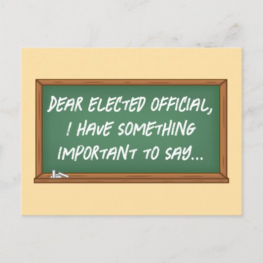 Carte Postale Message du tableau de bord aux responsables élus (Devant)