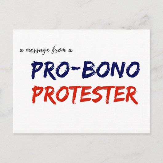 Carte Postale Message from a pro-bono protester (Devant)