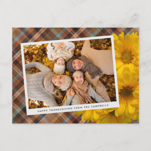 Carte Postale Message personnalisé de Thanksgiving sur fond de p