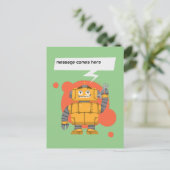 Carte Postale Message personnalisé du robot (Debout devant)