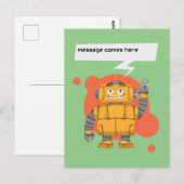 Carte Postale Message personnalisé du robot (Devant / Derrière)