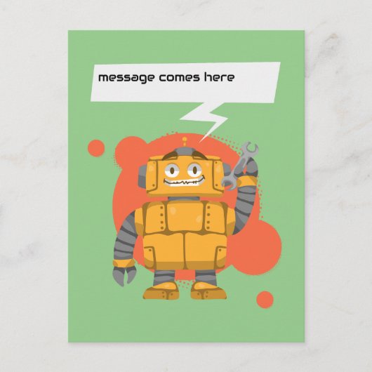 Carte Postale Message personnalisé du robot (Devant)