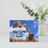 Carte Postale Message personnalisé pour tracteur à pelle (Debout devant)