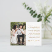 Carte Postale Message simple Mariage photo Merci (Debout devant)