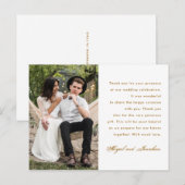Carte Postale Message simple Mariage photo Merci (Devant / Derrière)