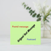 Carte postale - Message texte original (Debout devant)