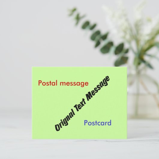 Carte postale - Message texte original (Debout devant)