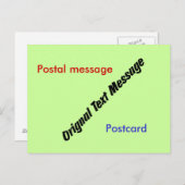 Carte postale - Message texte original (Devant / Derrière)