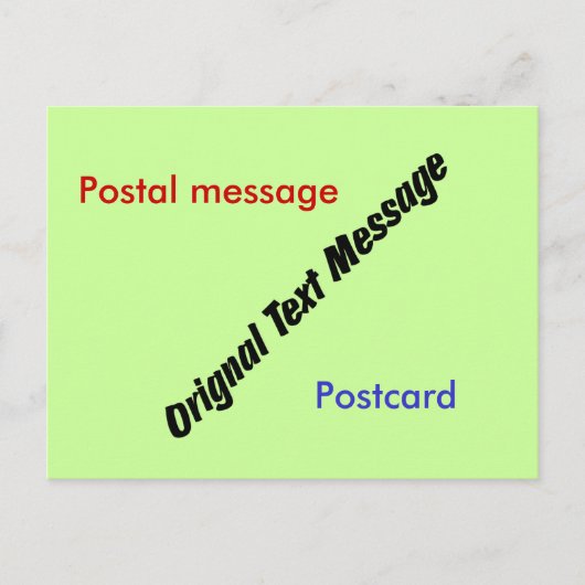 Carte postale - Message texte original (Devant)