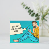 Carte Postale Message texte personnalisé (Debout devant)