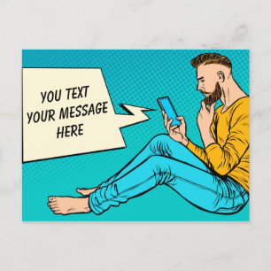 Carte Postale Message texte personnalisé