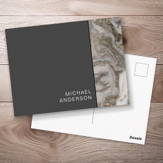 Carte Postale Messagerie professionnelle Black and Marble