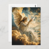 Carte Postale Messagers de l'Ange de la Paix avec la Colombe Bla (Devant / Derrière)