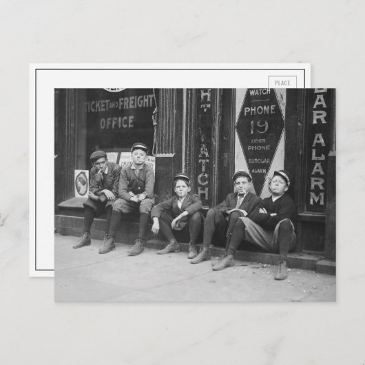 Carte Postale Messagers Telegram, 1910 (Devant / Derrière)