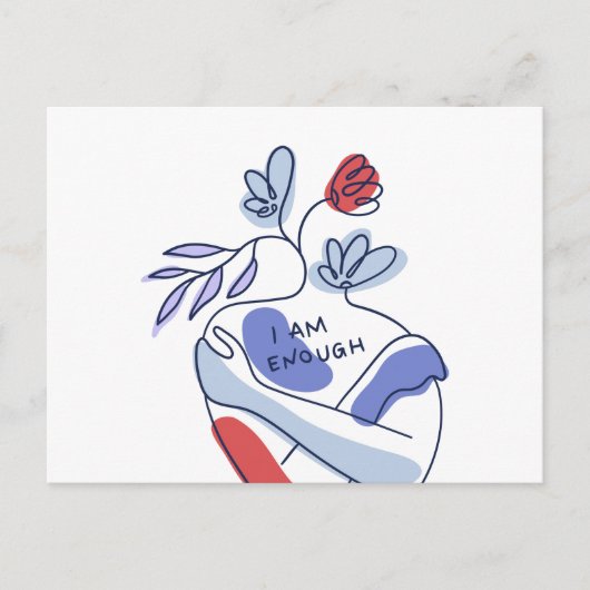 Carte Postale Messages de mouvement de positivité du corps (Devant)