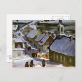 Carte Postale Messe de minuit, peinture d'art (Devant / Derrière)