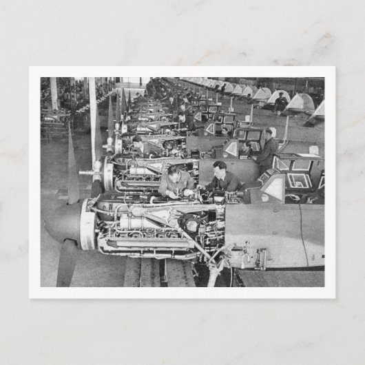 Carte Postale Messerschmitt Bf109 Ligne de production à Regensbu (Devant)